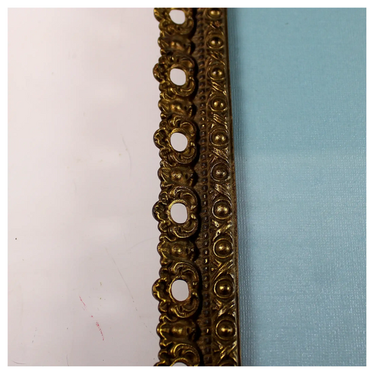 Antique French Gilt Metal 7x10" Picture Photo Frame